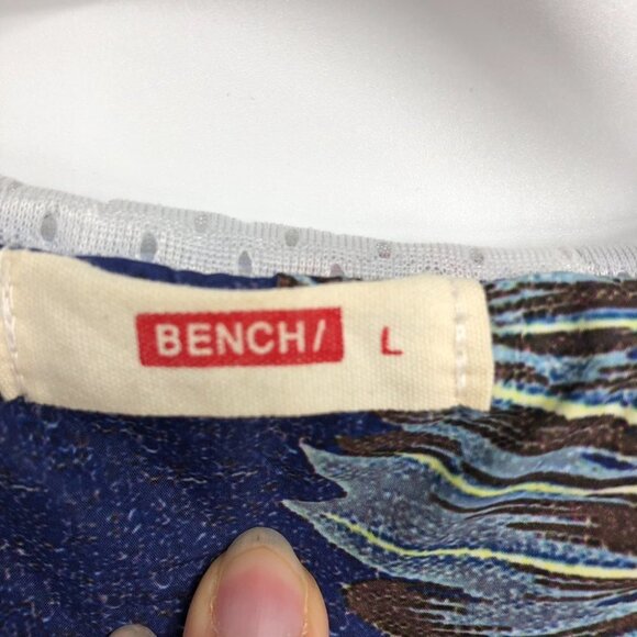 Bench floral navy windbreaker hooded full zip jacket size L (fits  like small) - Picture 3 of 14